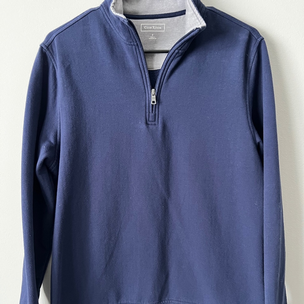 Mens Club Room, Quarter Zip, Navy, Pullover